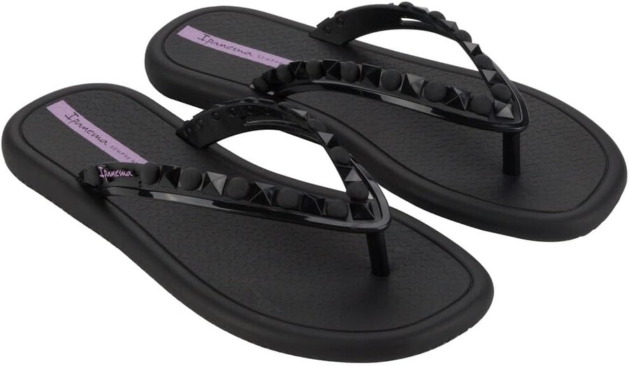 ipanema meu sol rasteira womens flip flops - studded flip flops for women flip flops with arch support beach flip flops dressy women flip flop studded sandals blacklilac size 8 flip-flops