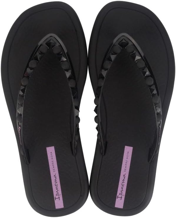 ipanema meu sol rasteira womens flip flops - studded flip flops for women flip flops with arch support beach flip flops dressy women flip flop studded sandals blacklilac size 8 flip-flops