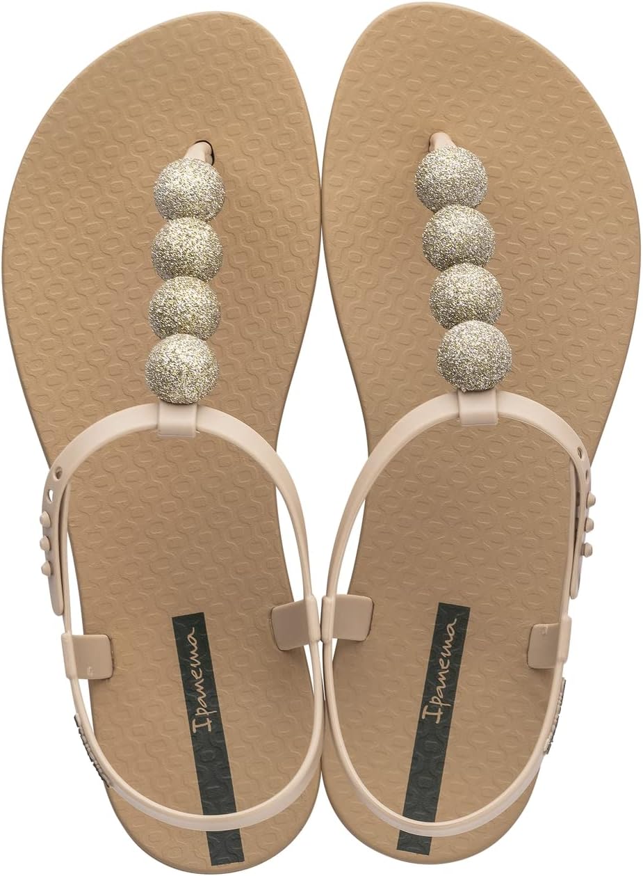 ipanema womens disco sandal - fashionable comfortable versatile eco-friendly summer footwear beige size 8 flip-flops