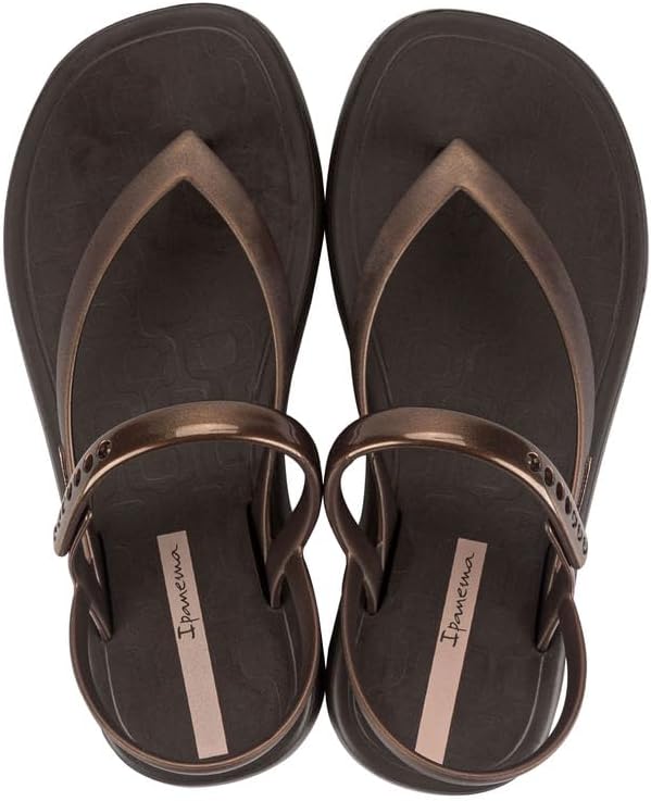 ipanema womens verano sandal - womens platform sandals thong sandal with adjustable ankle strap low wedges pvc sandals for women brownbronze 5 flip-flops