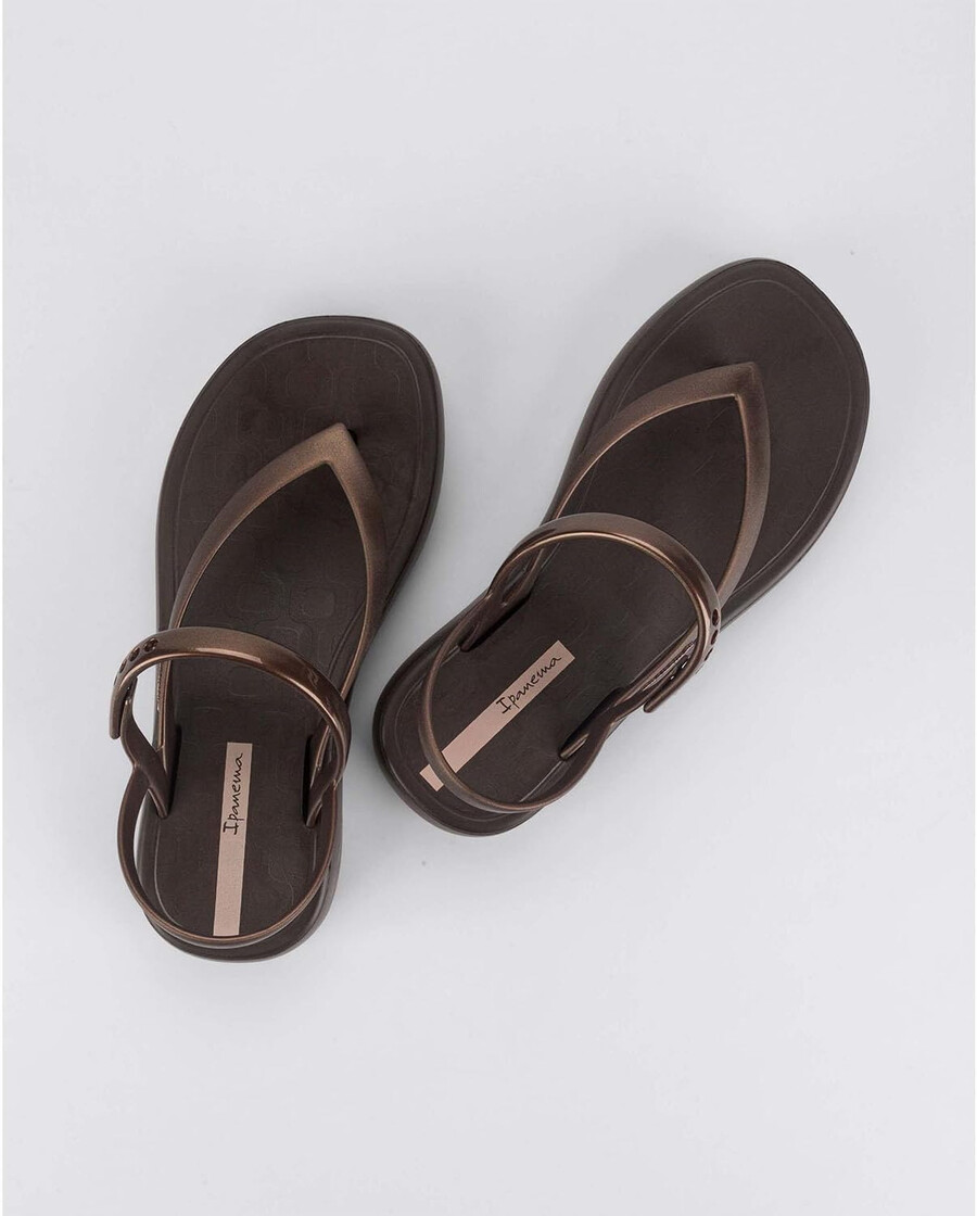 ipanema womens verano sandal - womens platform sandals thong sandal with adjustable ankle strap low wedges pvc sandals for women brownbronze 5 flip-flops