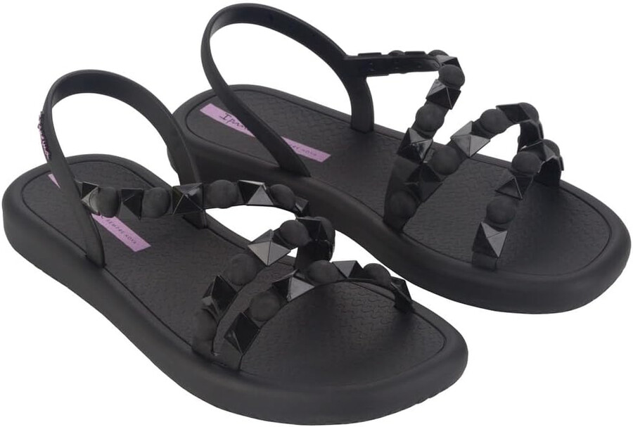 ipanema meu sol flatform womens sandals - studded sandals for women flat sandals strappy sandals comfy dressy women sandals summer dress sandals wbackstrap easy clean blacklilac size 8 flats