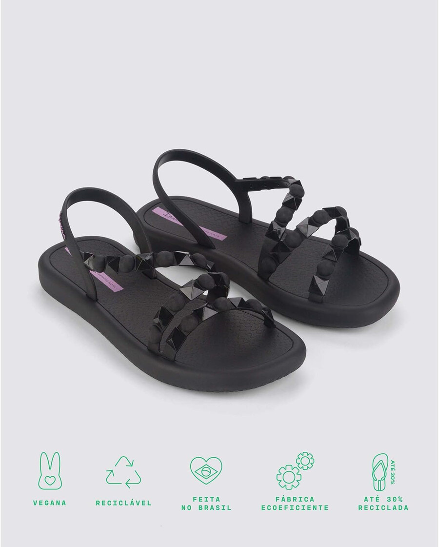 ipanema meu sol flatform womens sandals - studded sandals for women flat sandals strappy sandals comfy dressy women sandals summer dress sandals wbackstrap easy clean blacklilac size 8 flats