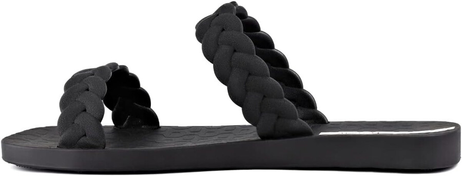 ipanema womens fever slides - comfortable and trendy slip-on sandals flip flops for women with braided double straps black 6 slides