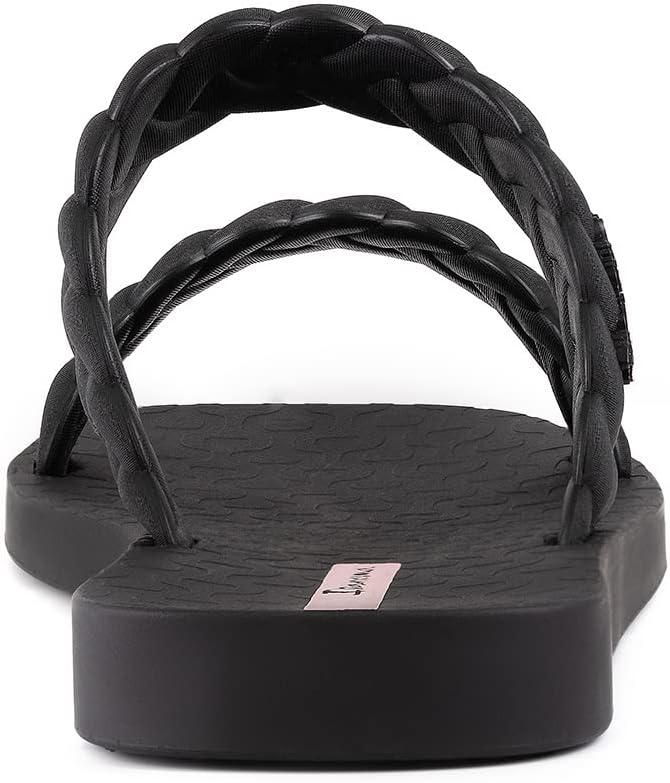 ipanema womens fever slides - comfortable and trendy slip-on sandals flip flops for women with braided double straps black 6 slides
