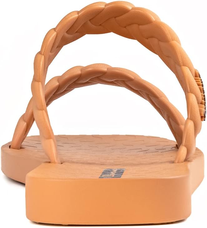 ipanema womens fever slides - comfortable and trendy slip-on sandals flip flops for women with braided double straps brownbeige 5 slides