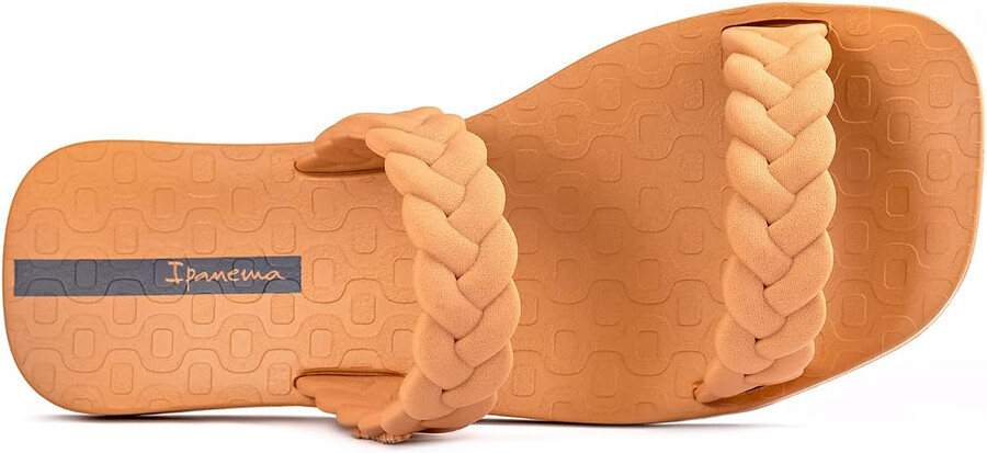 ipanema womens fever slides - comfortable and trendy slip-on sandals flip flops for women with braided double straps brownbeige 5 slides