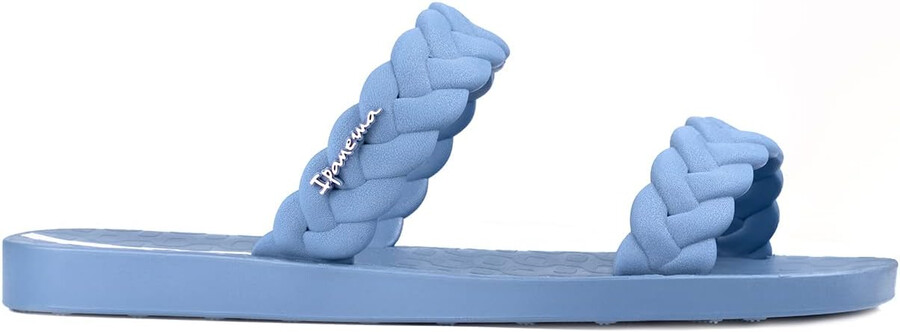 ipanema womens fever slides - comfortable and trendy slip-on sandals flip flops for women with braided double straps blue 7 slides