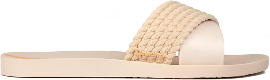 ipanema womens street ii slides - comfortable and trendy slip-on sandals flip flops for women with wide minimalist crisscross upper beigebeige 7 flip-flops