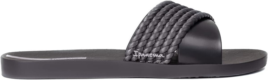 ipanema womens street ii slides - comfortable and trendy slip-on sandals flip flops for women with wide minimalist crisscross upper blackblack 6 flip-flops