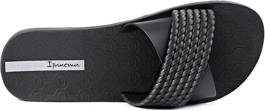 ipanema womens street ii slides - comfortable and trendy slip-on sandals flip flops for women with wide minimalist crisscross upper blackblack 6 flip-flops