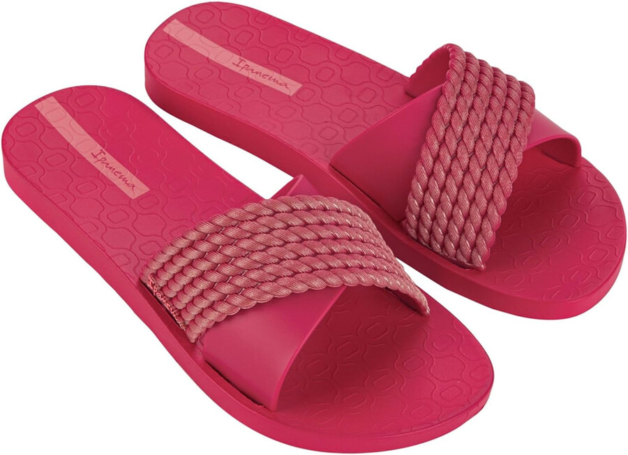 ipanema womens street ii slides - comfortable and trendy slip-on sandals flip flops for women with wide minimalist crisscross upper redred 7 flip-flops