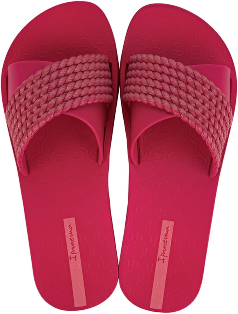 ipanema womens street ii slides - comfortable and trendy slip-on sandals flip flops for women with wide minimalist crisscross upper redred 7 flip-flops