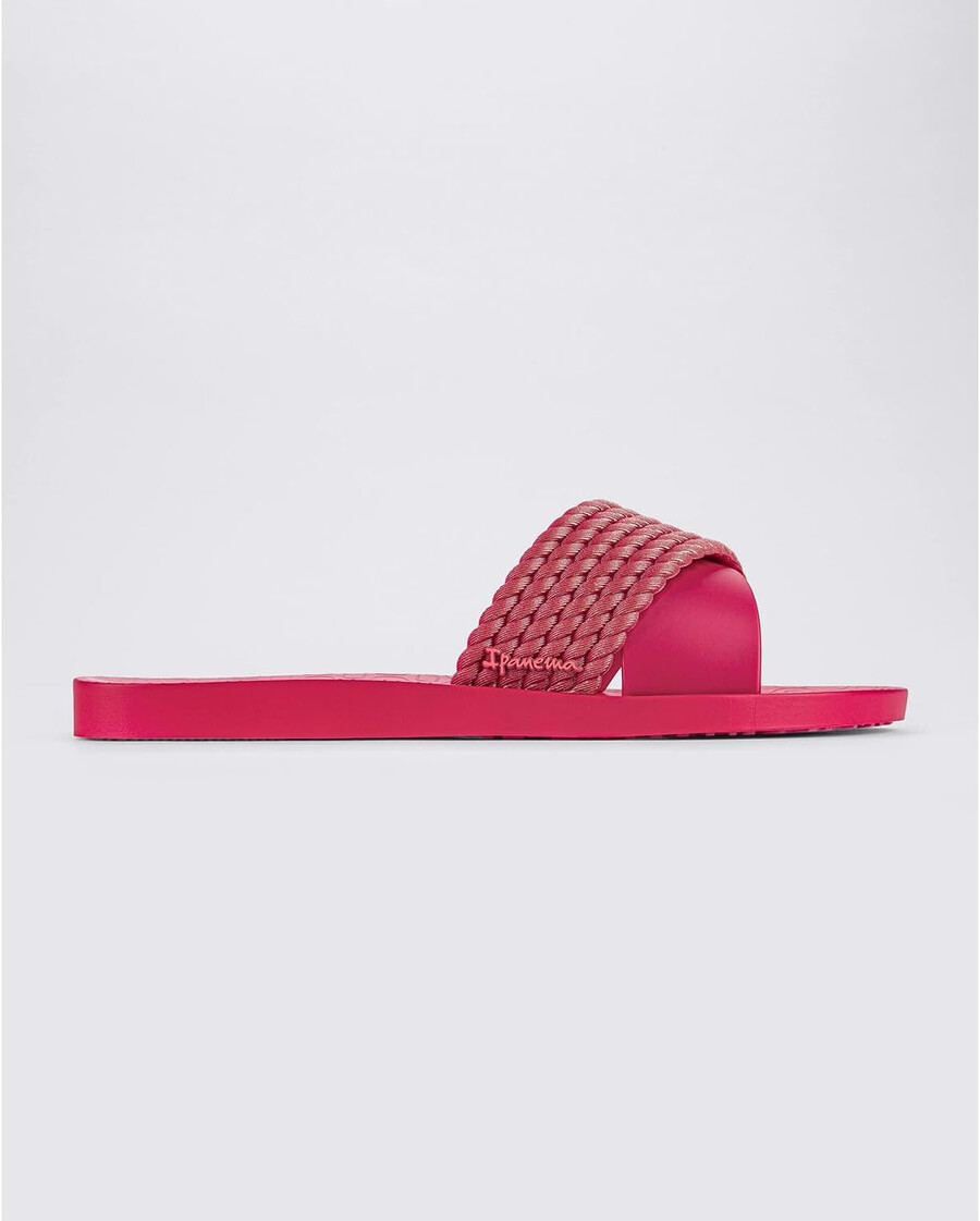 ipanema womens street ii slides - comfortable and trendy slip-on sandals flip flops for women with wide minimalist crisscross upper redred 7 flip-flops