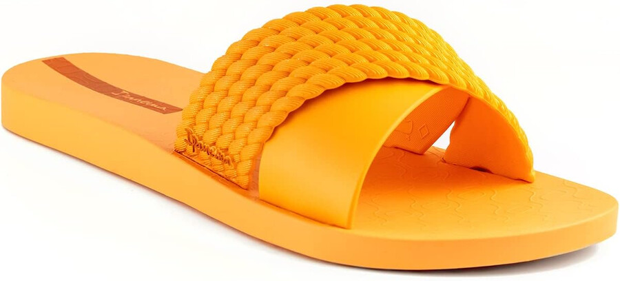 ipanema womens street ii slides - comfortable and trendy slip-on sandals flip flops for women with wide minimalist crisscross upper orangeorange 6 flip-flops