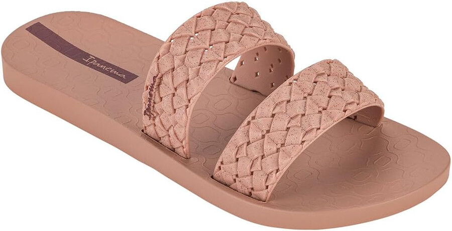 ipanema renda ii fem womens slides - slip-on sandals for women with woven straps dressy slides summer dress sandals flats with cushioned footbed for women glitter pink size 7 shoes