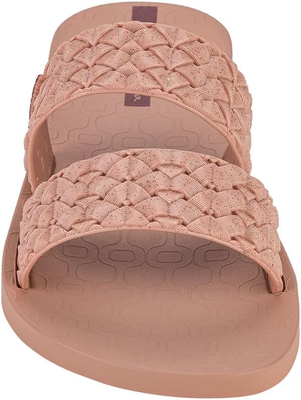 ipanema renda ii fem womens slides - slip-on sandals for women with woven straps dressy slides summer dress sandals flats with cushioned footbed for women glitter pink size 7 shoes