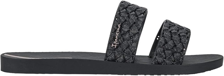 ipanema renda ii fem womens slides - slip-on sandals for women with woven straps dressy slides summer dress sandals flats with cushioned footbed for women glitter black size 7 shoes
