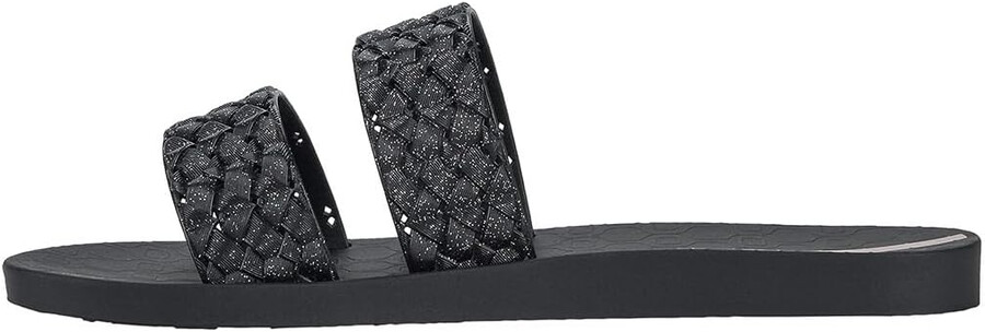 ipanema renda ii fem womens slides - slip-on sandals for women with woven straps dressy slides summer dress sandals flats with cushioned footbed for women glitter black size 7 shoes