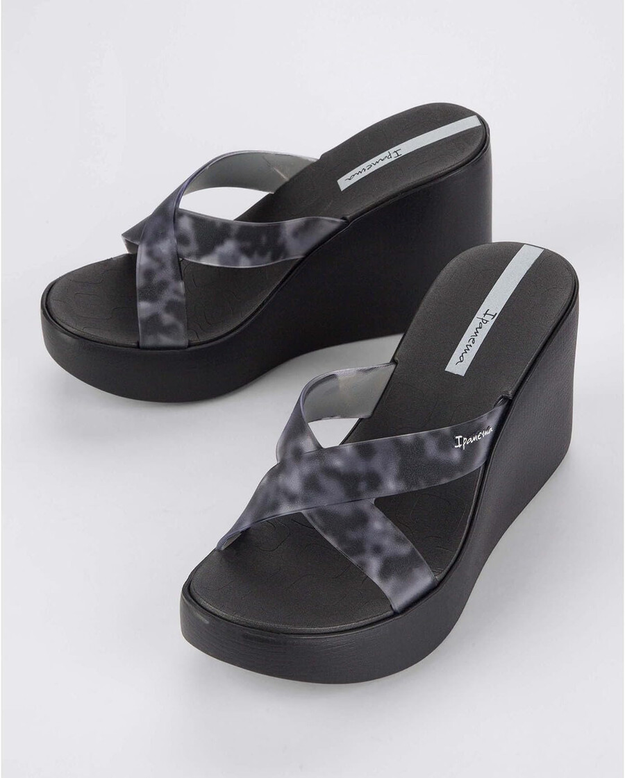ipanema high fashion womens platform slides - comfortable slip on platform sandals for women dressy summer heels wedge sandals summer dress sandals womens platform sandals blackgrey size 6 slides