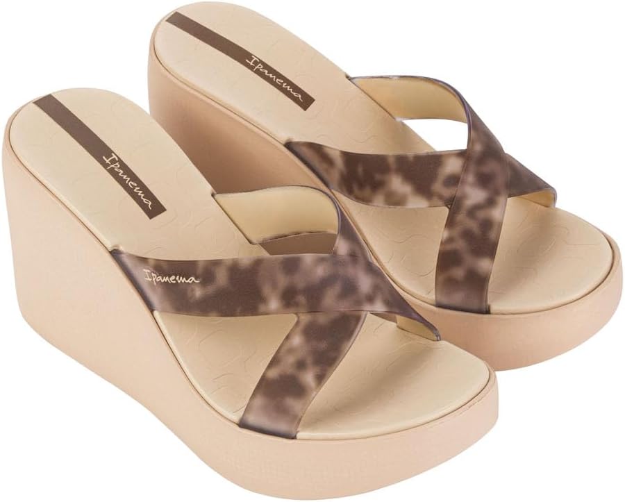 ipanema high fashion womens platform slides - comfortable slip on platform sandals for women dressy summer heels wedge sandals summer dress sandals womens platform sandals beigeclear size 6 slides